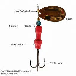 coral india Spinner Bait Brass Fishing Lure image 1