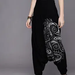 the veshti company Printed Cotton Women Harem Pants image 1