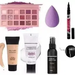 Eyeshadow Palette, Foundation, Makeup Fixer, Primer, 36H Eyeliner & Puff-image-29