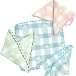 Okara Women Heart Printed Handkerchief (Size 25x25 cm)(Pack of 4 Pc) ["Multicolor"] Handkerchief image 3