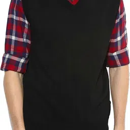 super weston trend Men Self Design V Neck Black Sweater-picture-16
