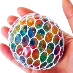 sabirat New Squishy Mesh Ball Stress Relief Hand Fidget Toy[Pack Of: 2] - 6 cm image 2