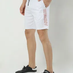 Self Design Men White Basic Shorts-image-41