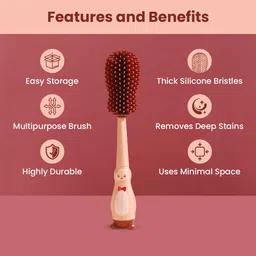 tutots Silicone 4 in 1 Bottle Brush for Nipple and Tableware image 3