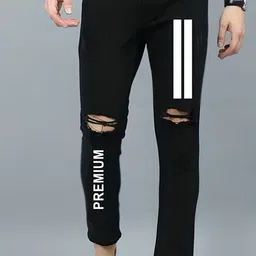 gruff Men Slim Mid Rise Black Jeans-picture-24