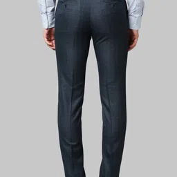 raymond Men Slim Fit Dark Blue Polyester Trousers image 4