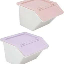 avablue 2-Piece Desk Organizer – Makeup, Jewelry, Skincare Storage Boxes, Stackable Storage Box image 1