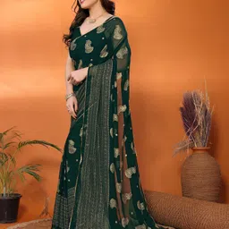 samah Printed, Embellished Bollywood Georgette, Chiffon Saree image 2