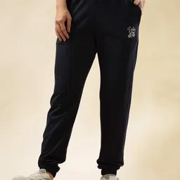Women Solid Dark Blue Track Pants-image-61