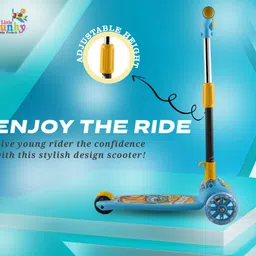 little funky Foldable Height Adjustable Pluto Kids Scooter with Lighting Wheels Kids Scooter image 3
