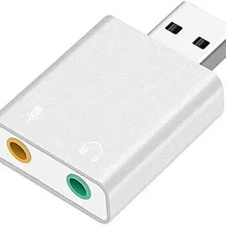 Smacc USB Sound Card 7.1 External USB to Jack 3.5Mm Headphone Adapter Stereo Audio Mic Sound Card for Pc Computer Laptop ( Silver/Gold) 7.1 Sound Card-image-35