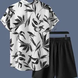 glori star Men Night Suit Set Black Printed image 2