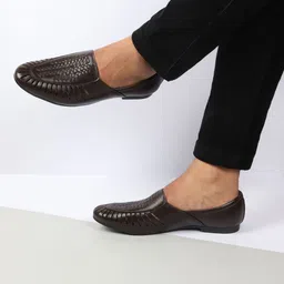 fausto Laser Cut Design Ethnic Slip On Party Juttis and Mojaris For Men-picture-12
