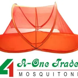 a one Polyester Kids Washable Mosquito Net For 0 To 3 Year Baby Size109cm x 53cm x 50cm Orange Color Popup Mosquito Net image 2