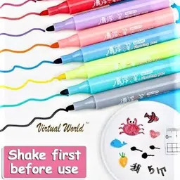 keykart Magical water panting pen / Floating Pens For Kids (Set of 8, Multicolour) image 2