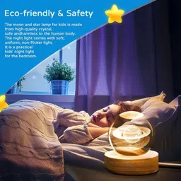 otoobest Crystal Ball Night Lamp, LED Space Projection Table Lamp for Home Decoration Night Lamp image 5