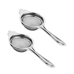 generic Stainless Steel Multi Purpose Tea Strainer Chai Channi Pack of Two -2 Set image 1