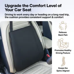 fovera Memory Foam Car Back Support Cushion for Long Drive & Daily Commute Back / Lumbar Support image 2