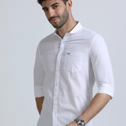 u.s. pitchers Men Slim Fit Solid Casual Shirt image 3