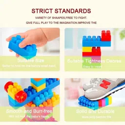 tin DIY Plastic Building Blocks for Kids 100pcs (Multicolor) image 4