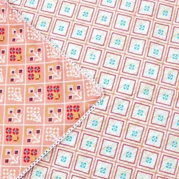 aurave Peach Cotton Geometrical 144 TC Single Bed Dohar image 2