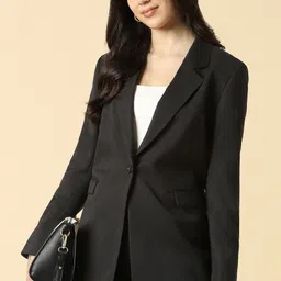 allen solly Women Solid Single Breasted Formal Blazer-picture-32