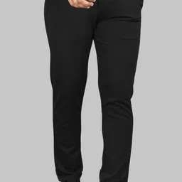 styrova. Men Slim Fit Black Lycra Blend Trousers image 5