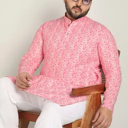 metronaut plus Men Printed Pure Cotton A-line Kurta image 2