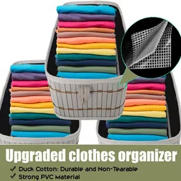 saffrondecors PVC 3Pcs Foldable Organizers For Cloth, Toiletry, Bathroom, Laundry(Grey) Plastic Fruit & Vegetable Basket image 5