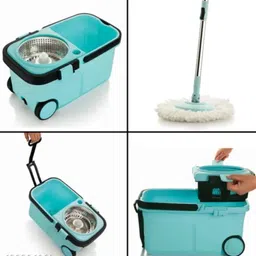 patelbrothers 360 Degree Spin Mop With Steel Bucket Mop Set image 2