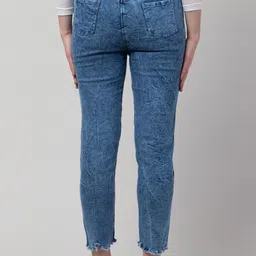 ira collections Women Jogger Fit Mid Rise Blue Jeans image 2