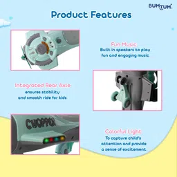 bumtum Light Chopper Swing Car Toy Ride On Car For Kids Comfortable Seat With BackRest Car Non Battery Operated Ride On image 2