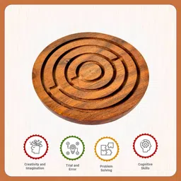 little ginnie Wooden Maze Puzzle | Indoor Game for Kids/Adults | Puzzle Board Game image 3