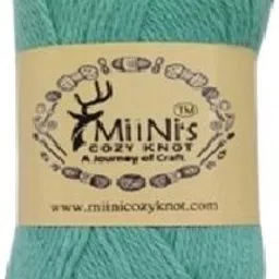 miinis cozy knot Premium 100% Cotton Crochet Yarn Soft & Colorful Skein (14x8 cm) -Blue Chill Manual Yarn Winder image 1