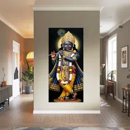 walldaddy 100 cm Wallpaper For Walls Lord Krishna Wall Stickers For Bedroom Wall Posters Big Size Self Adhesive Sticker image 3