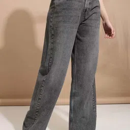 ss fashion hub Women Straight Fit High Rise Grey Jeans-picture-25