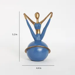 casacraft from pepperfry Blue & Gold Polyresin Wide Angle Sitted Pose image 3