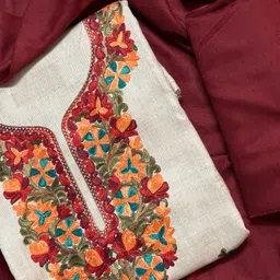 ejs Unstitched Wool Salwar Suit Material Embroidered image 3