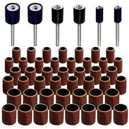 nityaecommerce 51pc Drum Sanding Kit - Fits Dremel - Includes Rubber Drum Mandrels - 1/2, 3/8 and 1/4 inch Rotary Bit Set image 2