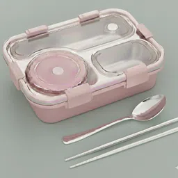 kello Sealed Leak Proof Stainless Steel Lunch Box For Kid's, office Men & Women H66 3 Containers Lunch Box-picture-24