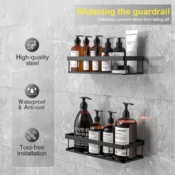 maycreate Bathroom Organizer and Soap Holder Set NA Shelf Bracket image 5