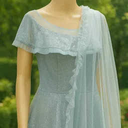 inayya Self Design Net Stitched Flared/A-line Gown image 4