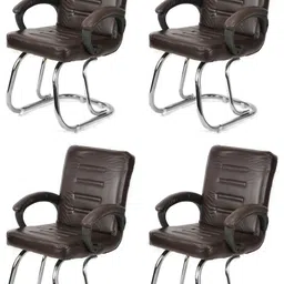 Budget-Friendly Guest Chair Home Office chair Comfortable Cushion Visitor Chair Leatherette Office Arm Chair-image-9