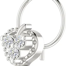 avsar Parina 14kt Cubic Zirconia White Gold Nose Wire image 2