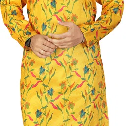 primeicon Men Self Design Jacquard Straight Kurta image 1