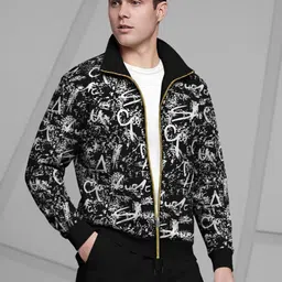 tripr Men Night Suit Set Black Printed image 4