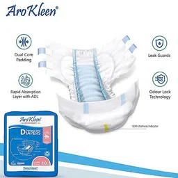 arokleen Overnight Adult diaper Tape Style Extra Large Waist Size 127-170 CM (Pack of 1) Adult Diapers - XL image 3