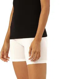 enamor Solid Women White Cycling Shorts image 4