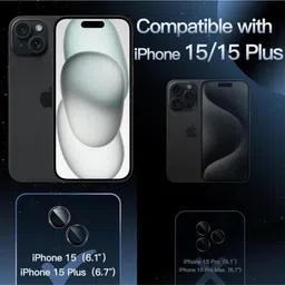 trisha enterprises Camera Lens Protector for iPhone 15/15 plus image 2