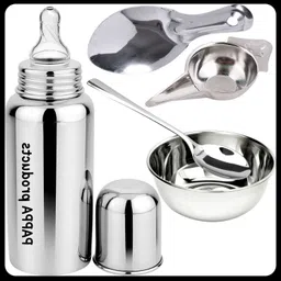 pappa Leak Proof Stainless Steel Baby Milk Bottle - 200 ml-picture-27